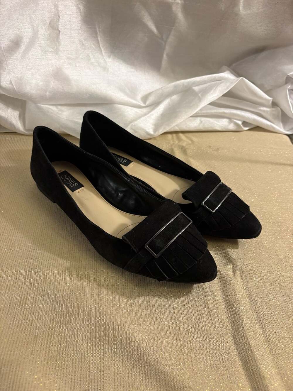 Jones New York Black Suede Pointed Loafer Flat